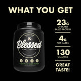 Ingredientes naturales de Blessed Proteína Vegana para una alimentación consciente.
