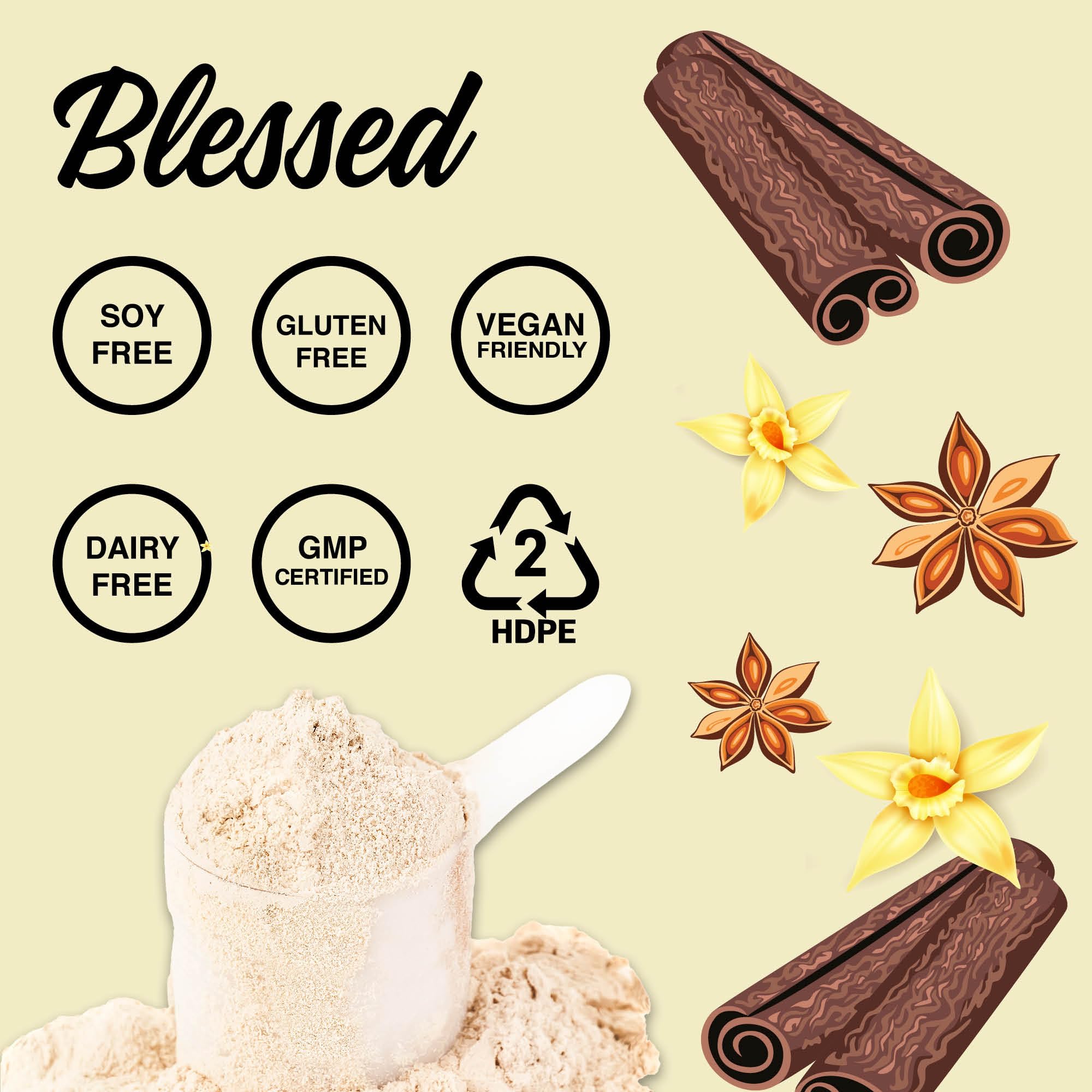 Batido de Blessed con sabor vainilla chai, sabor suave y natural.