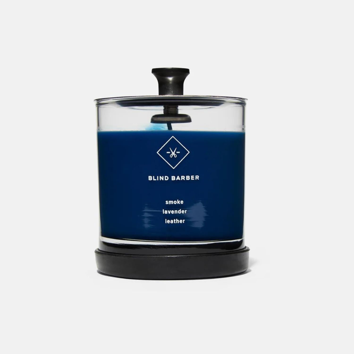 Vela Blind Barber Tompkins en jarra Barbicide con cuero y lavanda