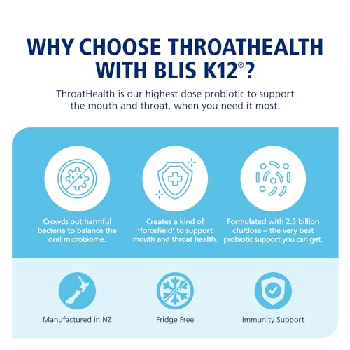 BLIS ThroatHealth paquete de 30 tabletas para bienestar oral diario