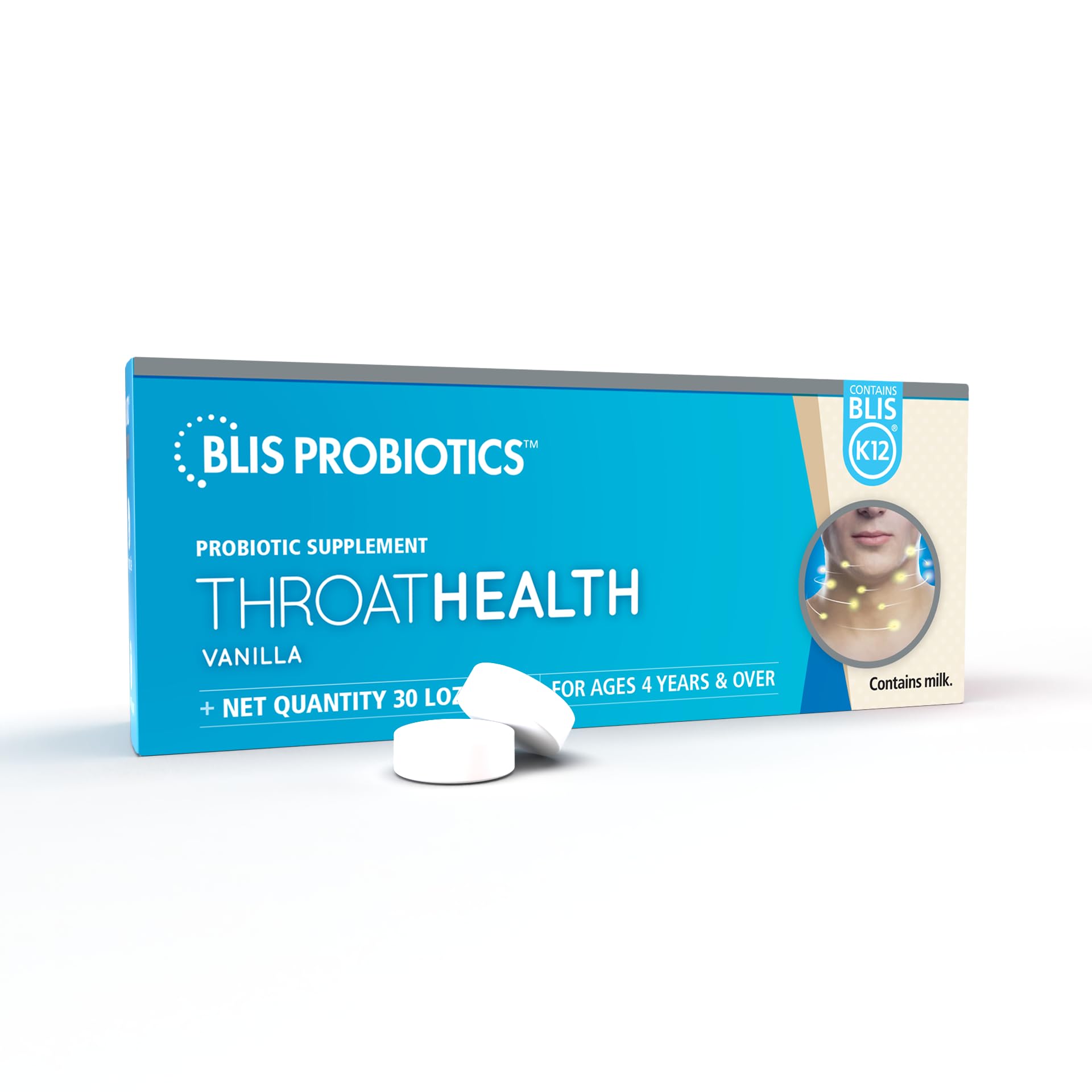 BLIS ThroatHealth tabletas de vainilla para garganta y defensa inmunitaria