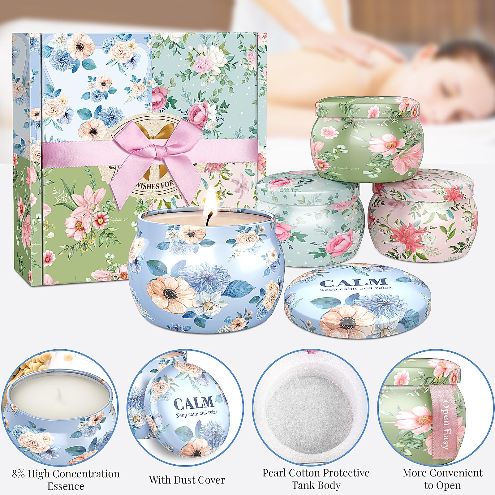 Vela BlissfulOasis rosas y sandal: fragancia cálida para momentos tranquilos