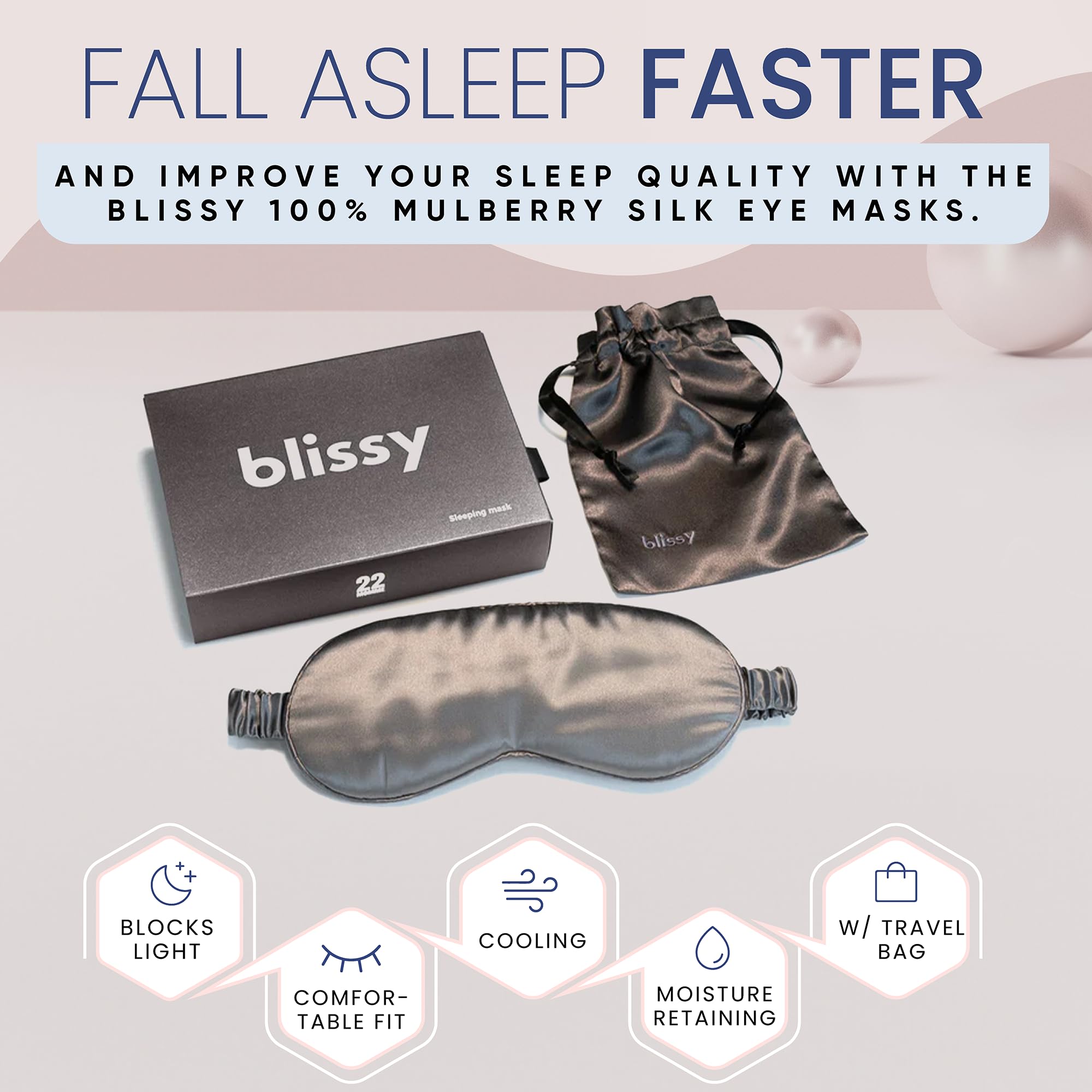 BLISSY apagado-total-luz-gris: bloquea la luz para descanso profundo.