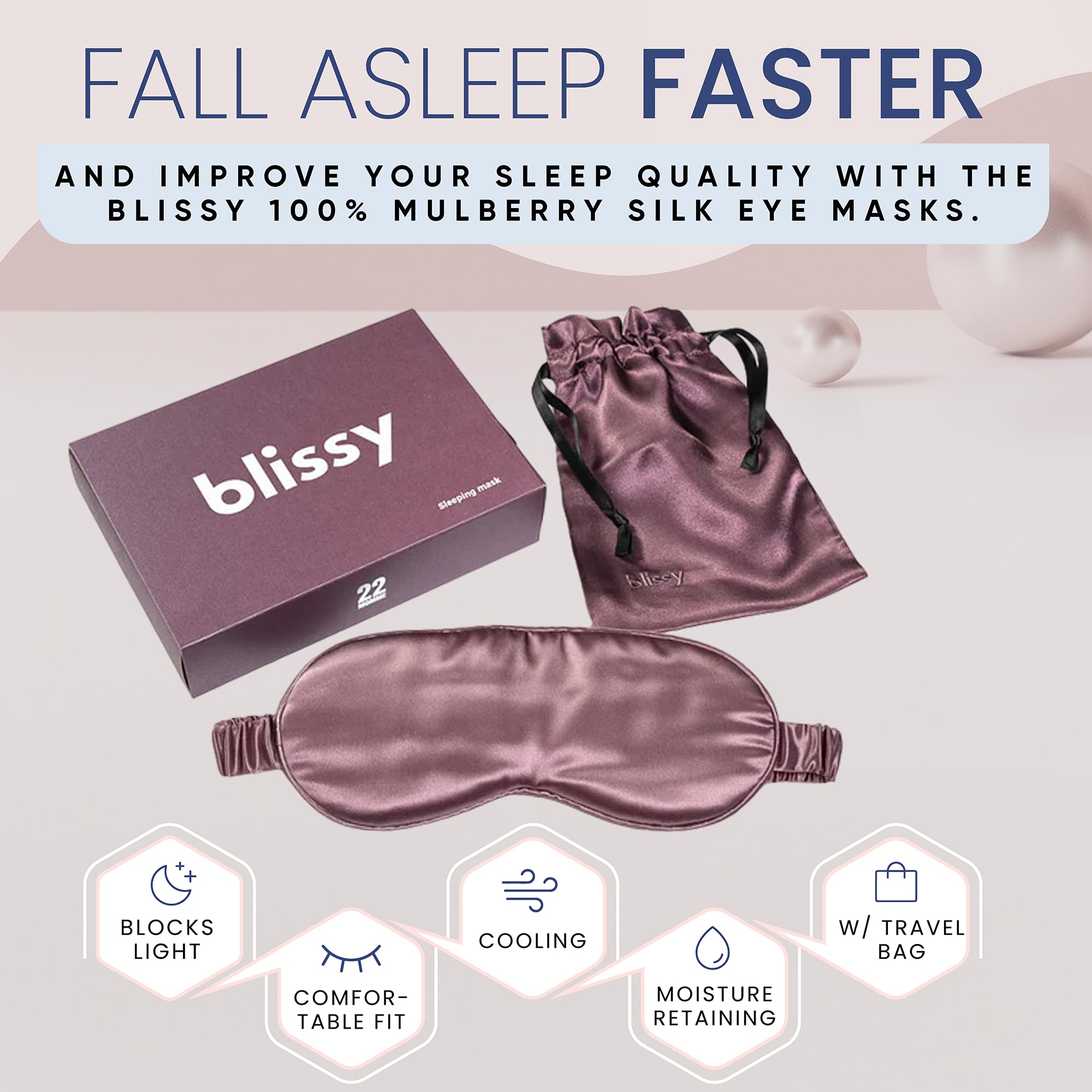 Blissy mascarilla seda, enfoque sin químicos nocivos, segura para piel sensible.