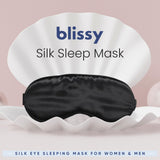 BLISSY máscara-seda uso nocturno, ideal para relajación y descanso.