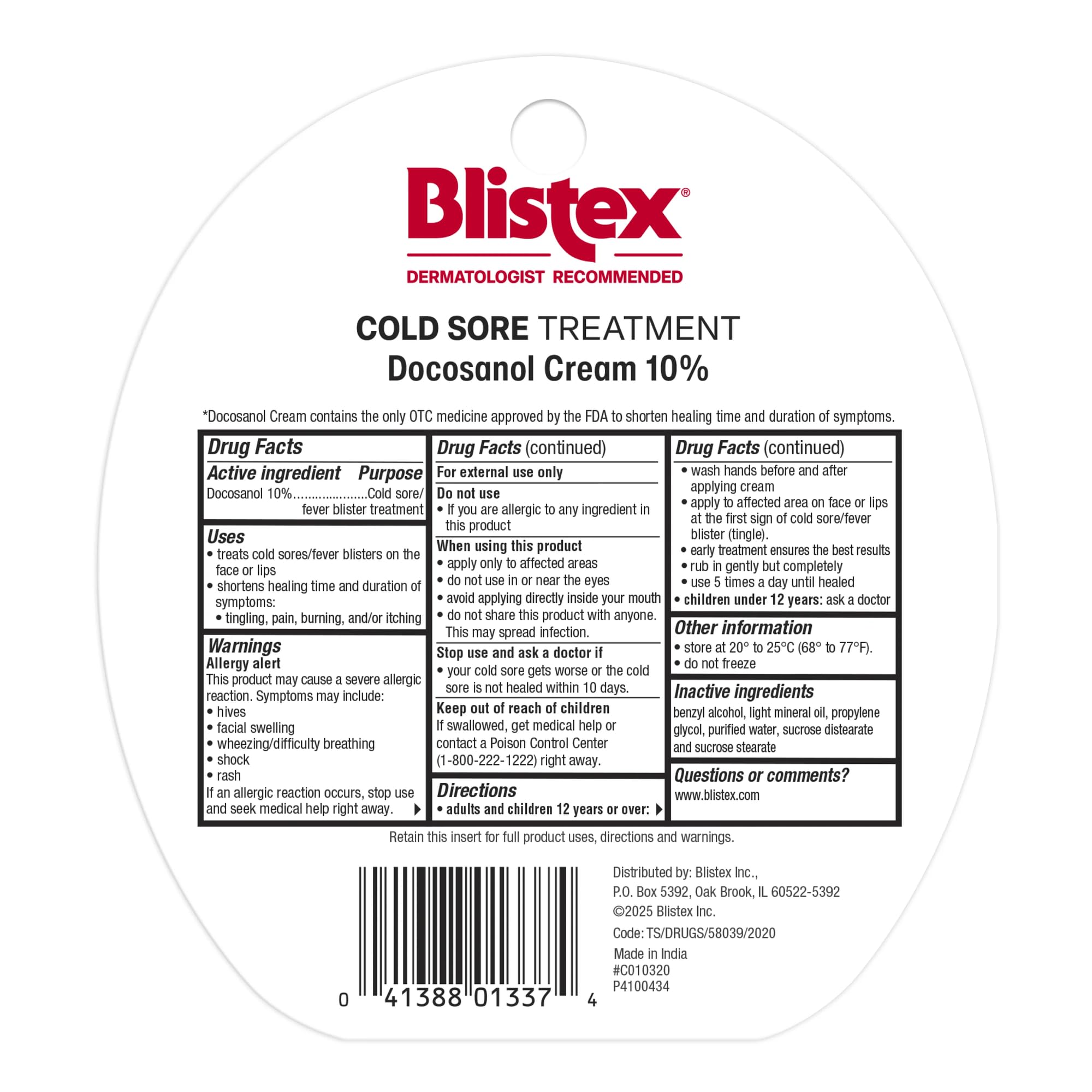 Blistex conveniencia en farmacia: producto de venta libre para tratamiento rápido.