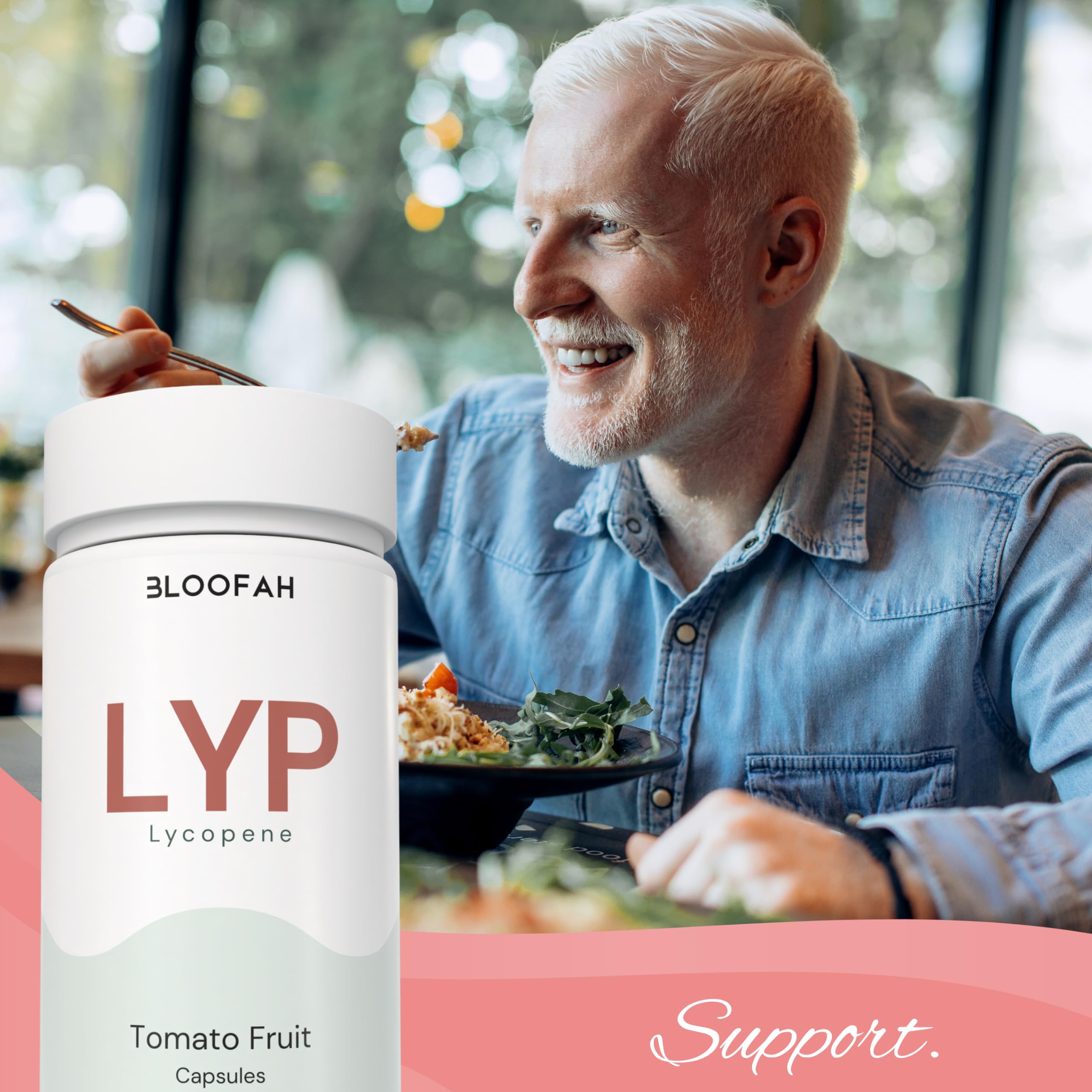 Uso diario con Bloofah Licopeno, cápsulas para apoyo antioxidante.