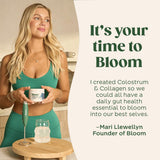 Bloom Nutrition Colostro Bovino Polvo, posible apoyo digestivo e inmunitario.
