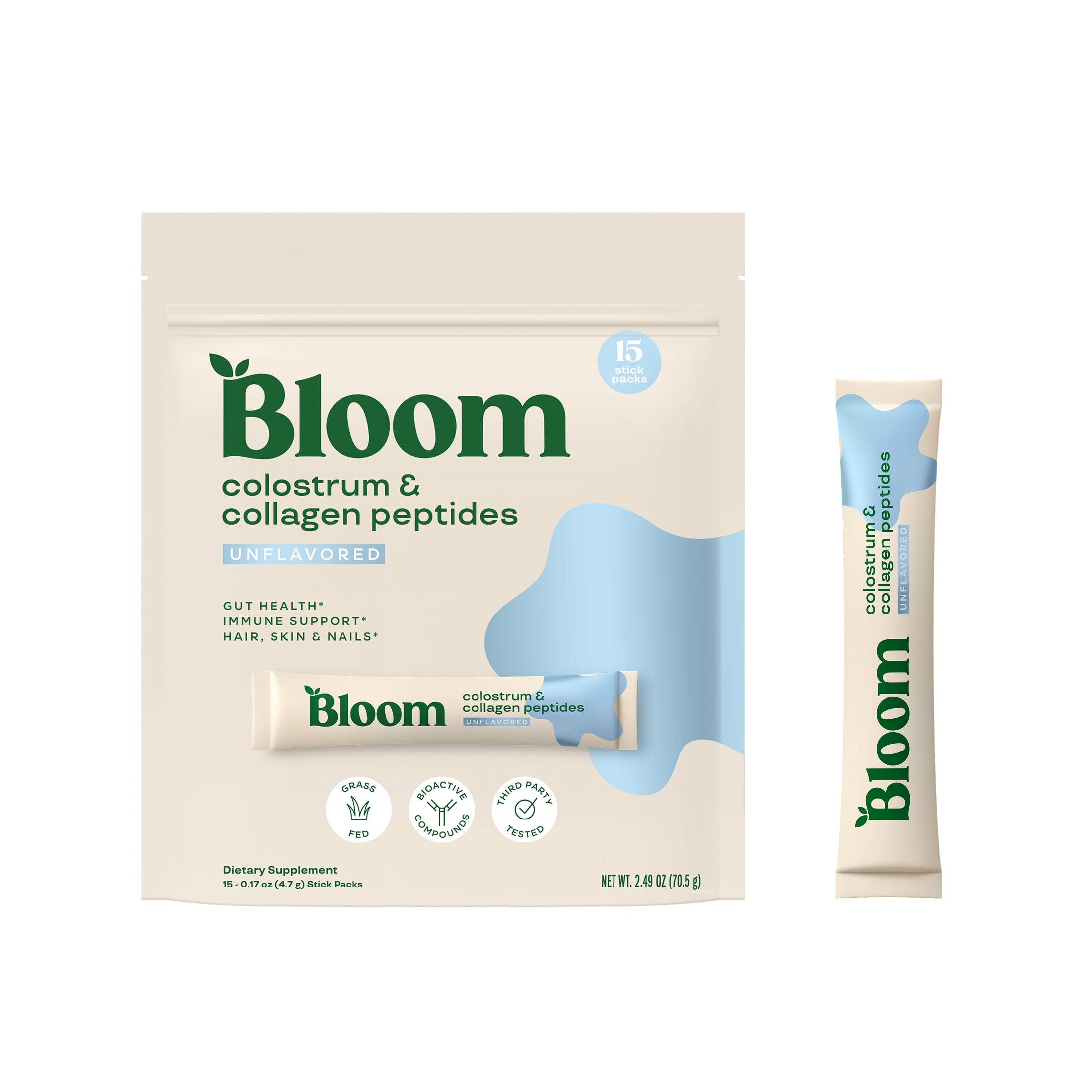 Bloom Nutrition colostro bovino polvo sobre: apoyo a la salud intestinal