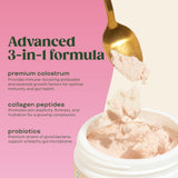 Bloom Nutrition Colostro Bovino Polvo Sabor Fresa, ideal para batidos.