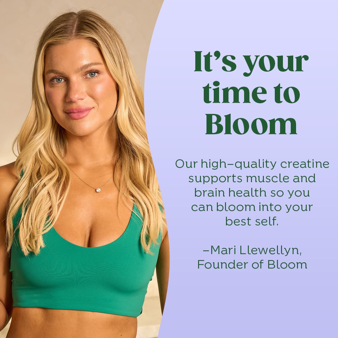 Tecnología micronizada de Bloom Nutrition Creatina Monohidrato para mejor disolución.
