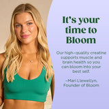 Tecnología micronizada de Bloom Nutrition Creatina Monohidrato para mejor disolución.