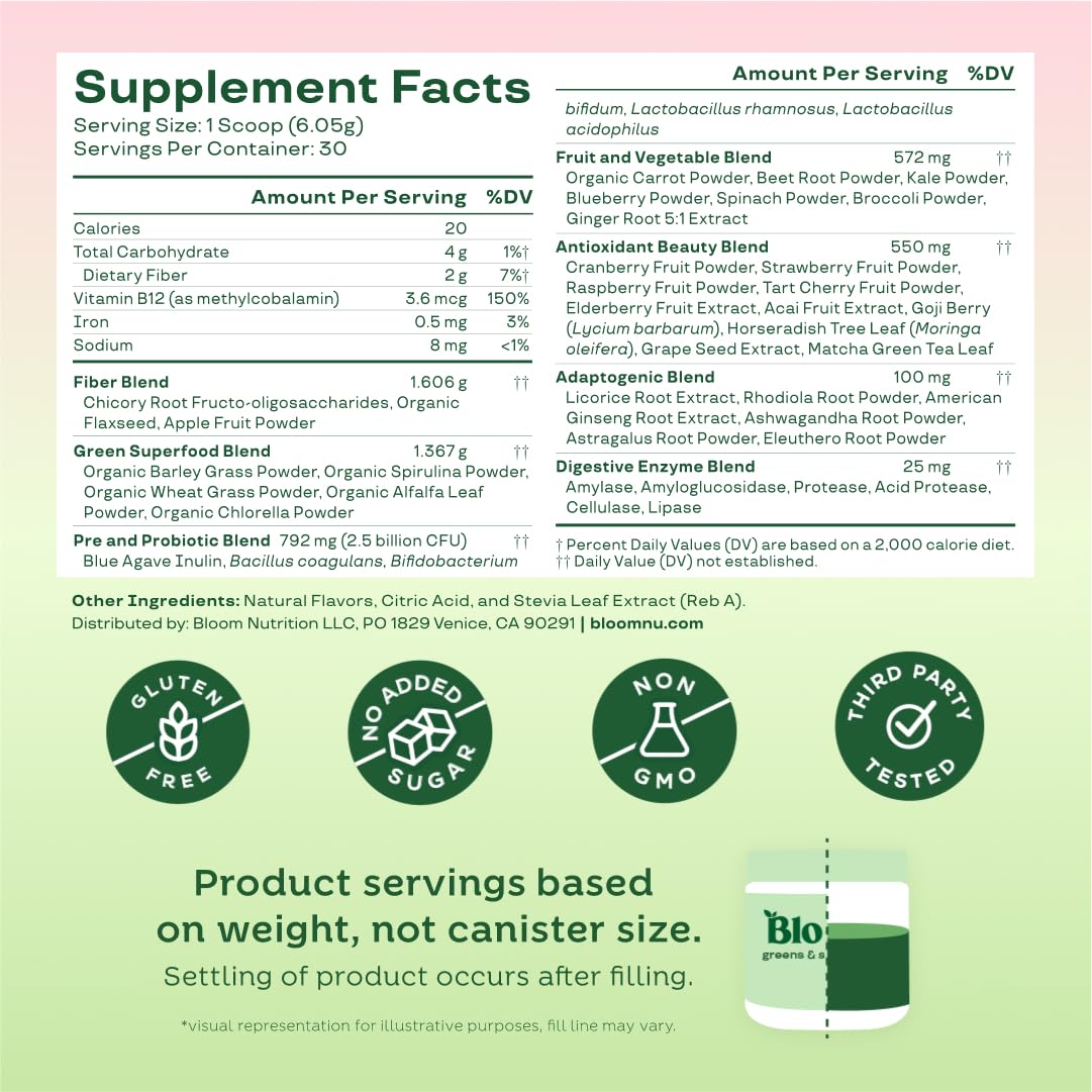 Bloom Nutrition probióticos y enzimas para la salud digestiva