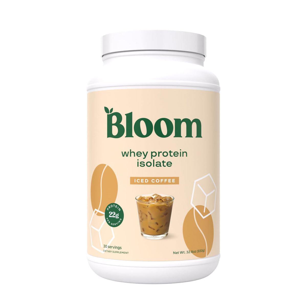 Bloom Nutrition proteína aislada en batido de café frío, apoyo a la recuperación post-entrenamiento
