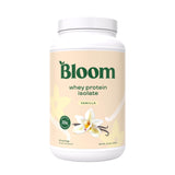 Bloom Nutrition proteína aislada de suero vainilla, botella para post-entrenamiento con proteína de alta calidad.