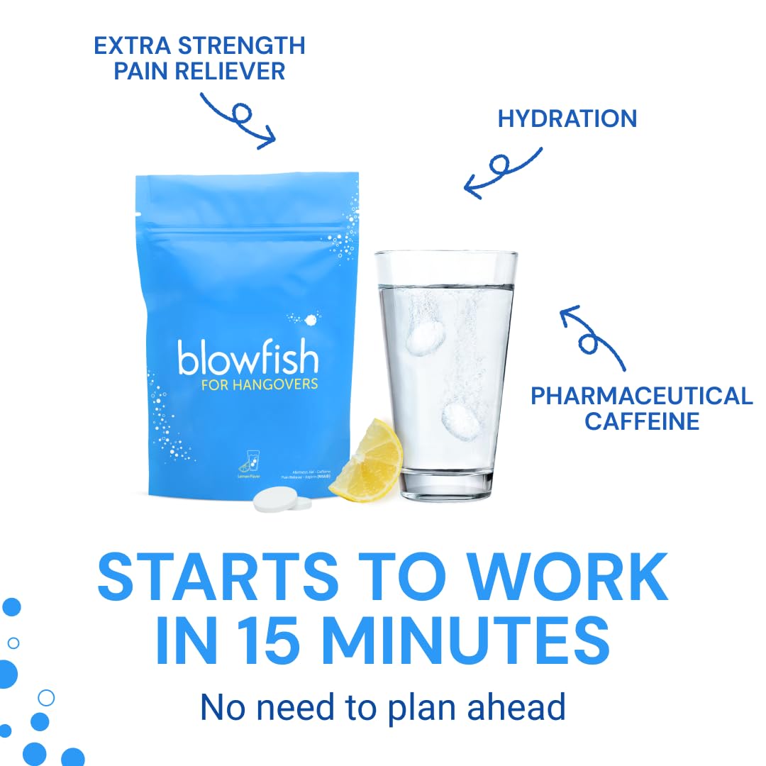 Disolución rápida de Blowfish en agua para empezar el día con energía