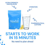Disolución rápida de Blowfish en agua para empezar el día con energía
