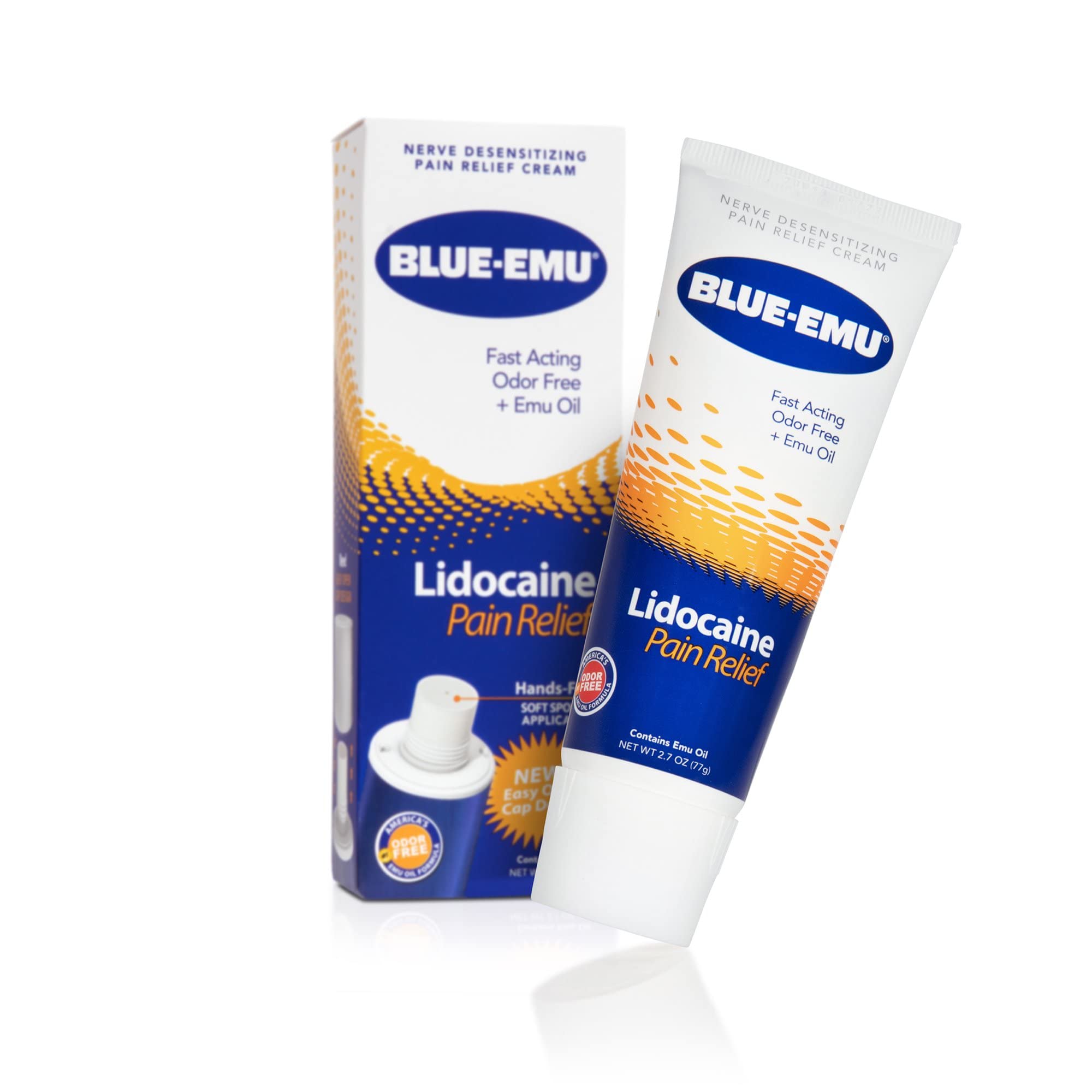Blue-Emu Lidocaína, crema entumecedora para alivio localizado con aplicador manos libres