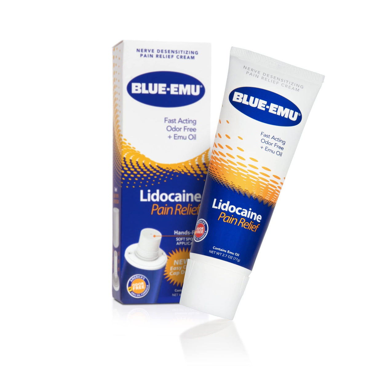 Blue-Emu Lidocaína, crema entumecedora para alivio localizado con aplicador manos libres
