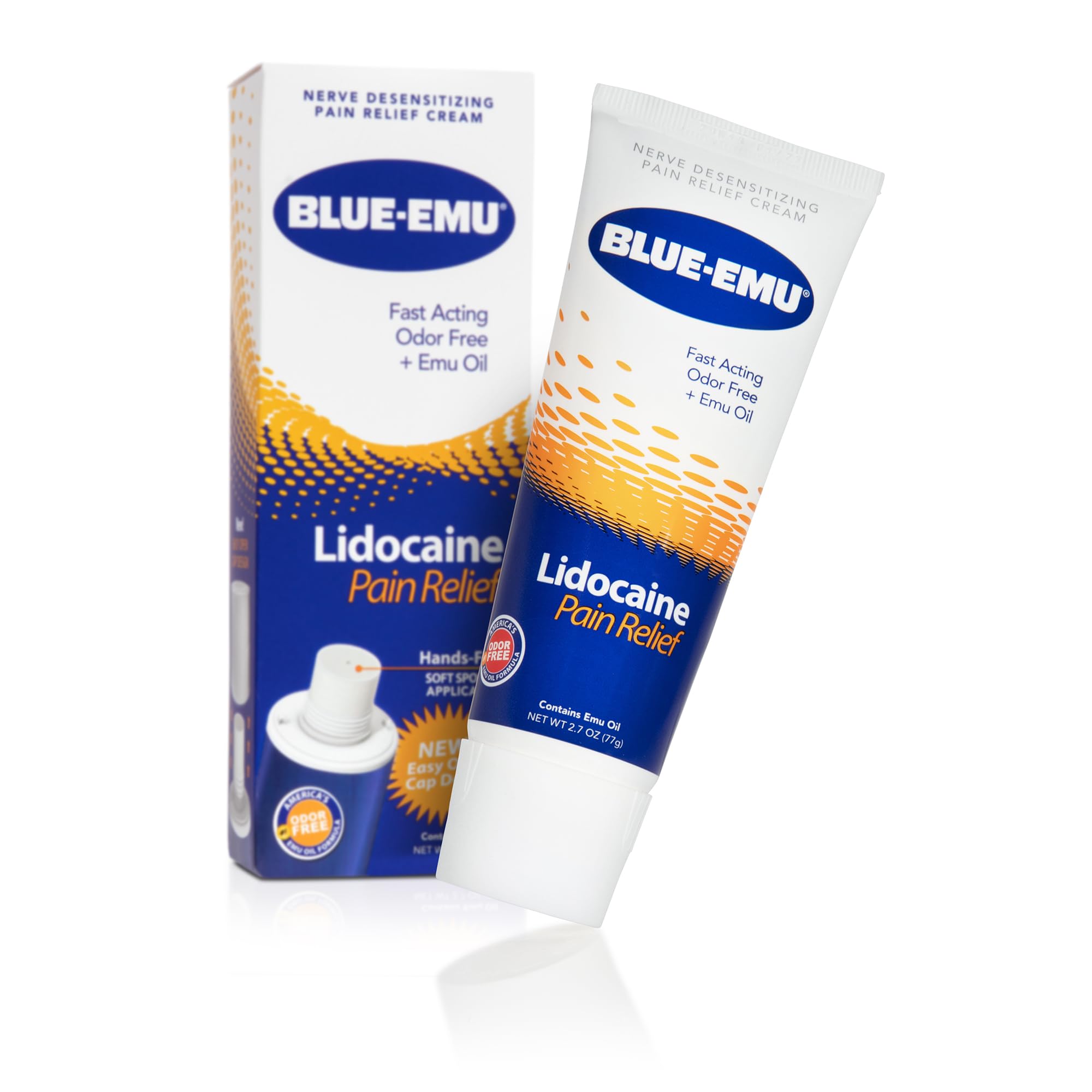 Blue-EMU tubo crema lidocaína, alivio rápido y localizado.