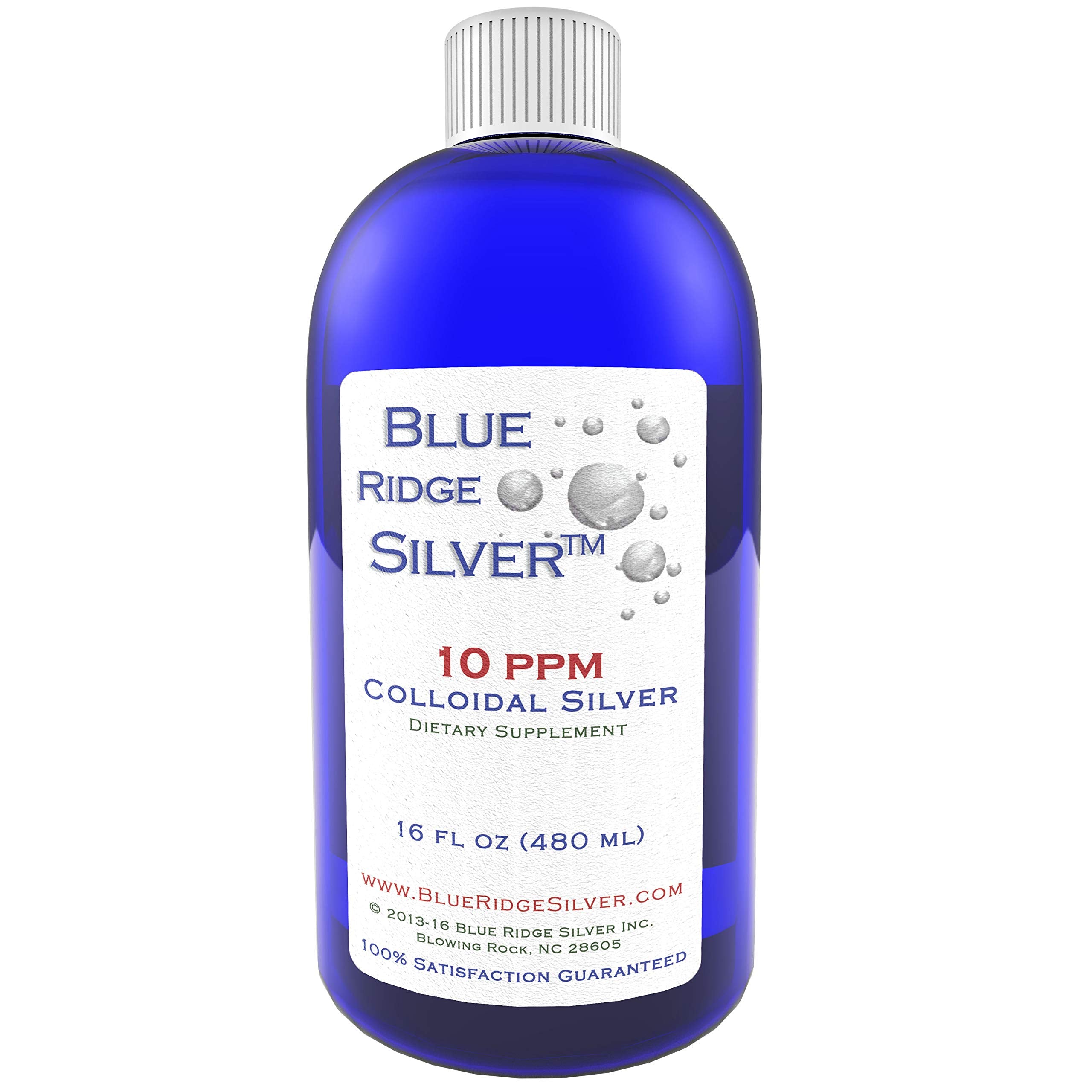 Blue Ridge Silver, botella de plata coloidal 16 oz para uso diario.