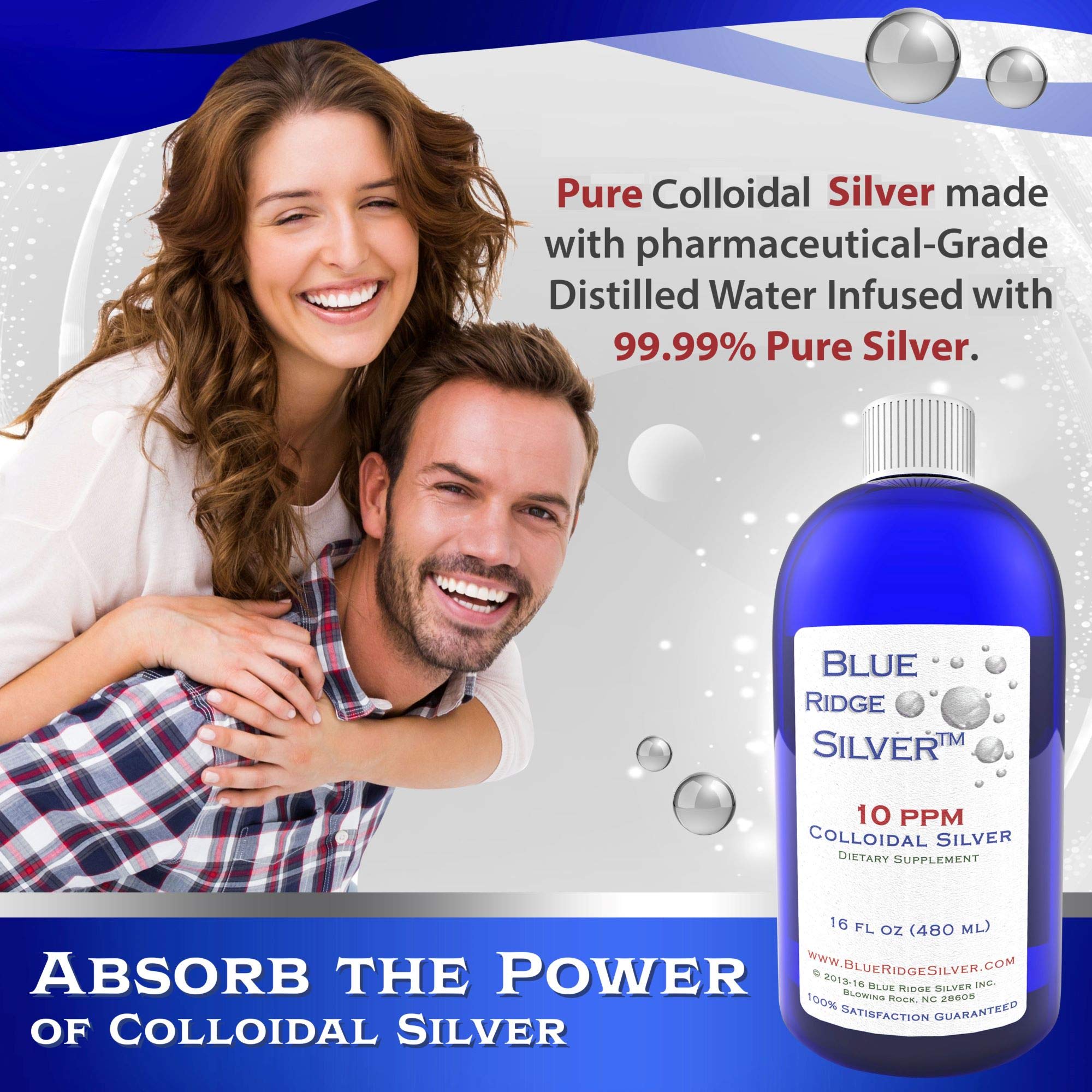 Blue Ridge Silver, dos ingredientes: plata y agua destilada, sin aditivos.