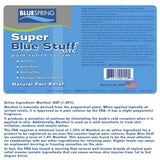 BlueSpring Super Blue Stuff Roll-On, etiqueta clara para uso diario y cómodo.