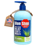 Blue Stop Max gel de masaje en botella de 475 g para alivio suave.