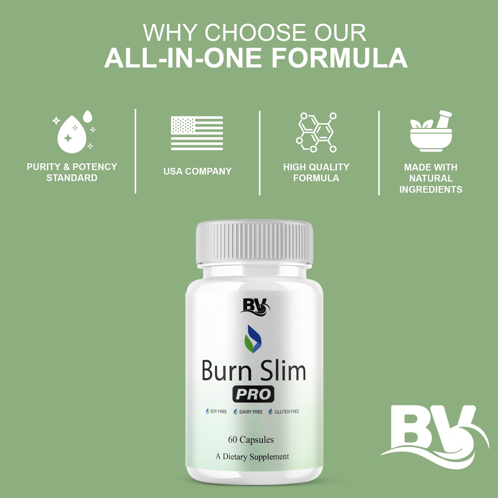 BLUE VIBE Burn Slim Pro, empaque visto en caja, conveniente para compras de tres meses.
