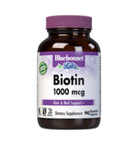 Bluebonnet Biotina 1000 mcg en cápsulas vegetales, enfoque en cápsulas para cabello y uñas