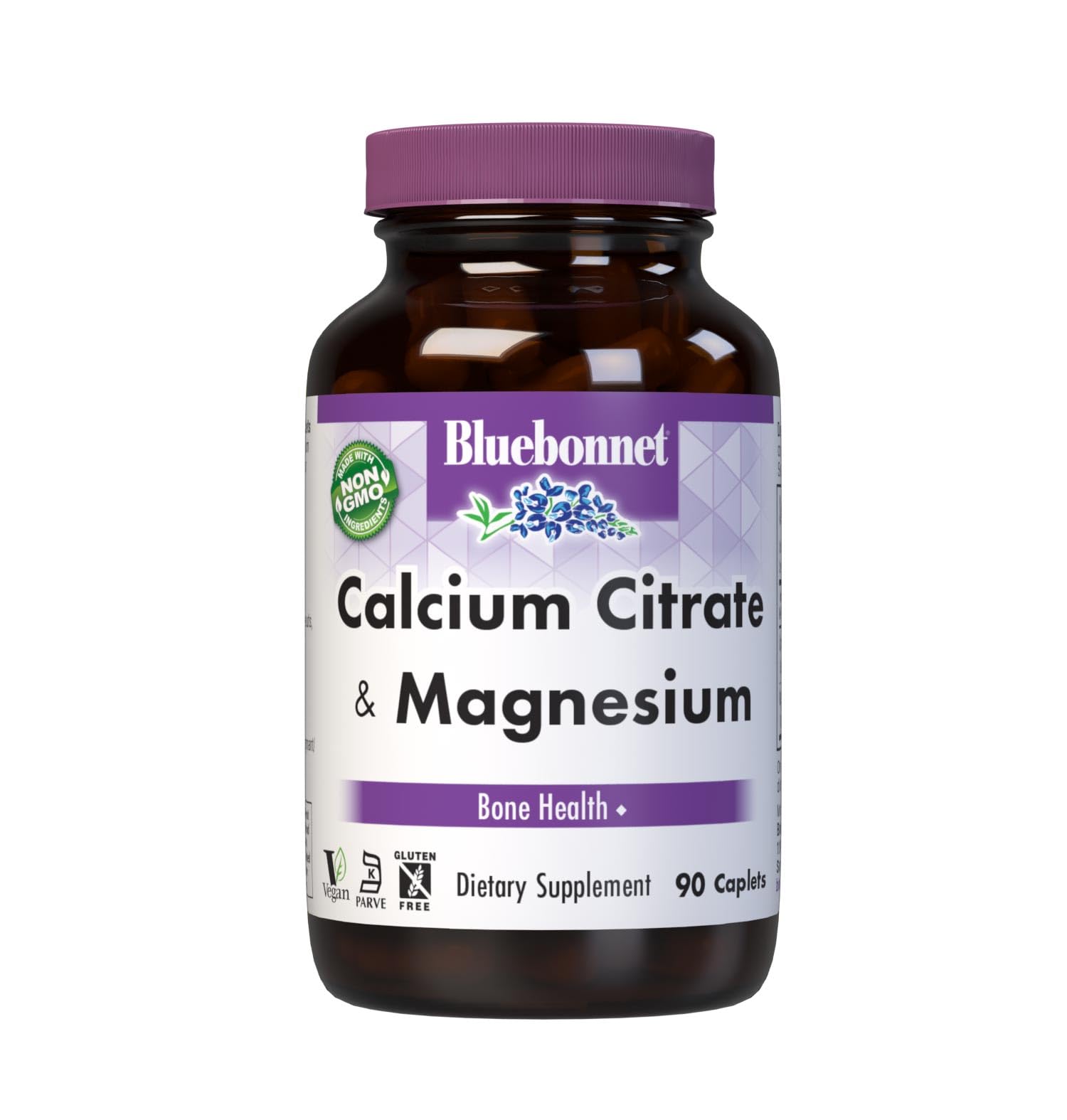BlueBonnet calcio citrato con magnesio, cápsulas que favorecen la salud ósea diaria.