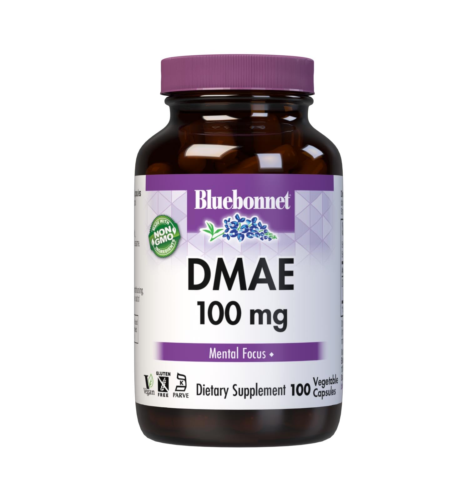 BlueBonnet DMAE cápsulas vegetales de 100 unidades para claridad mental