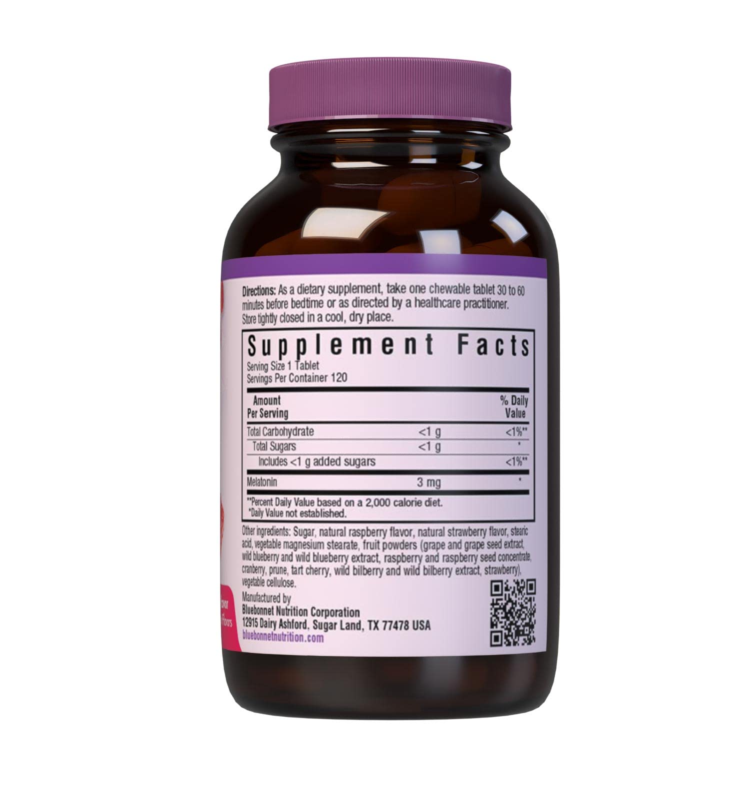 Bluebonnet EarthSweet Melatonina, sabor frambuesa, ideal para la noche