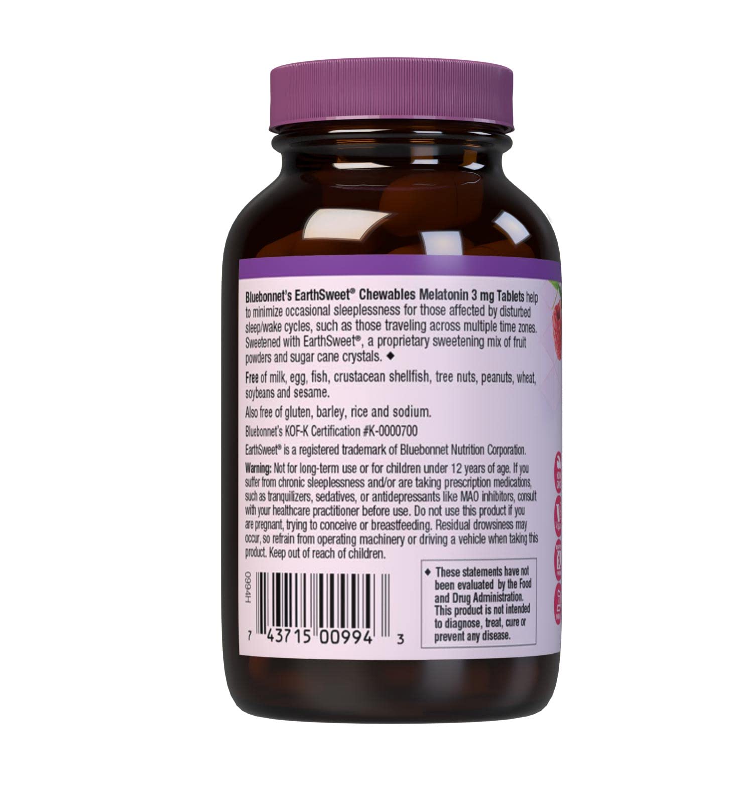 Bluebonnet EarthSweet Melatonina: apto para veganos y libre de gluten