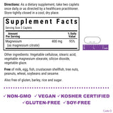 Bluebonnet Magnesium Citrate: etiqueta muestra dosis de 400 mg para bienestar.