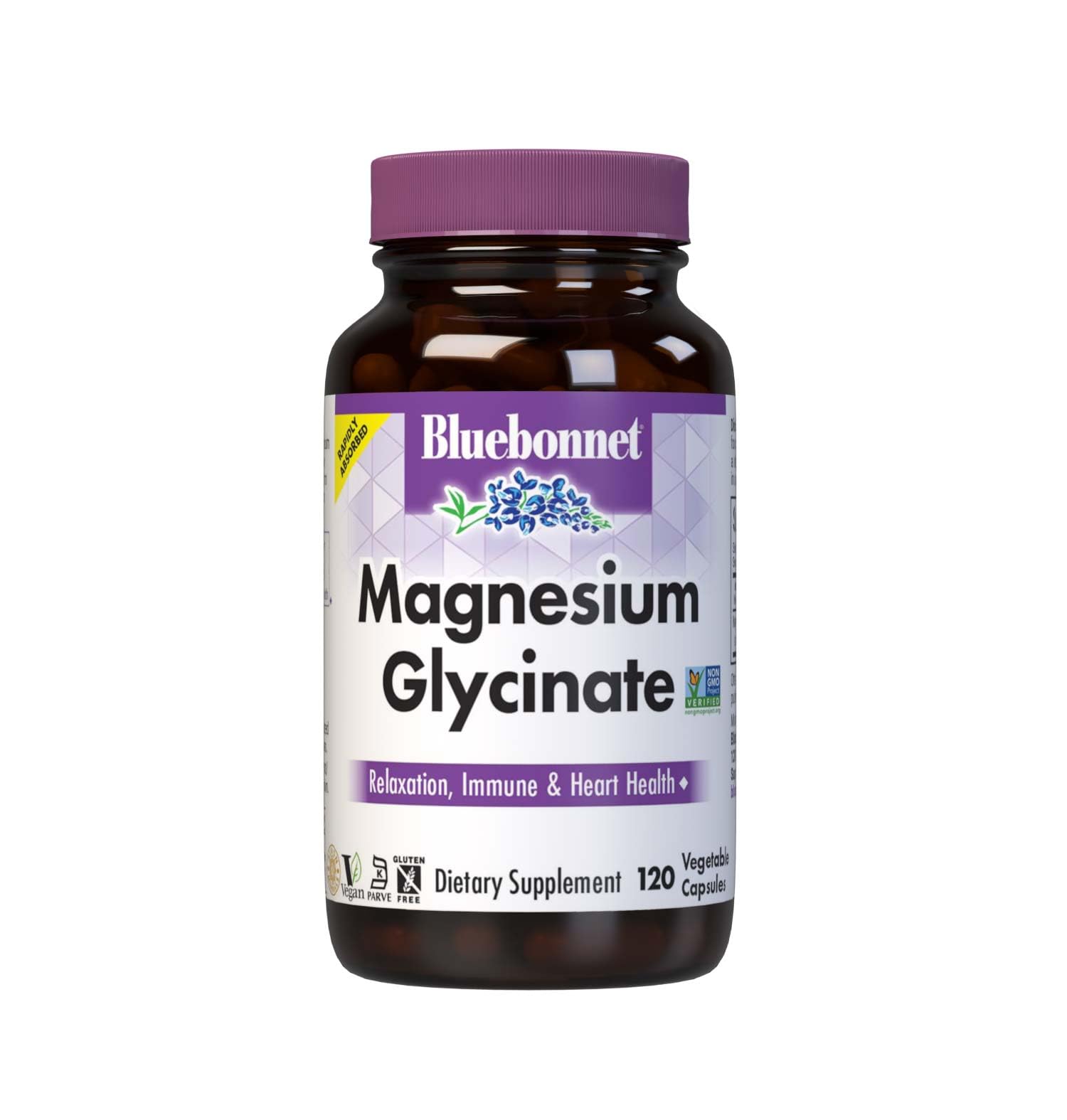 Bluebonnet glicinato de magnesio 400 mg: cápsulas vegetales para absorción rápida.