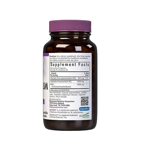 BlueBonnet MSM en ingredientes vegetales, fórmula natural para movilidad.