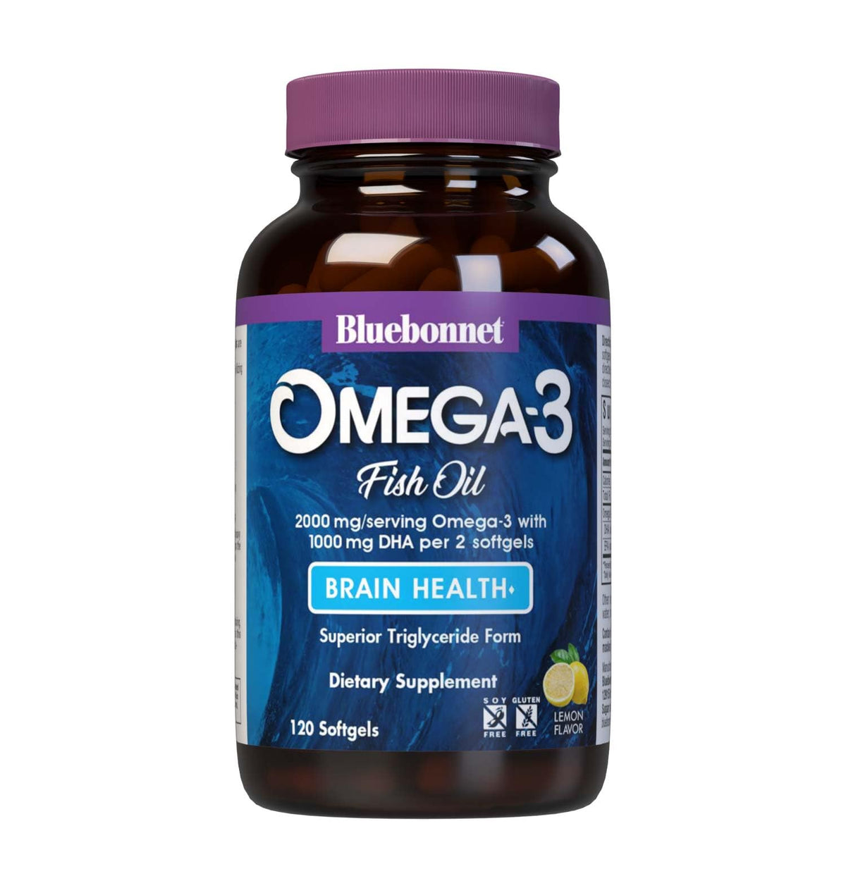 BlueBonnet Omega-3 Fórmula Cerebro Botella: apoyo al enfoque diario.