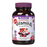 Bluebonnet Rainforest Animalz D3 tableta masticable sabor frambuesa, apta para niños.