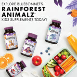 Bluebonnet Rainforest Animalz D3 tabletas masticables sabor frambuesa, 90 porciones para familias.