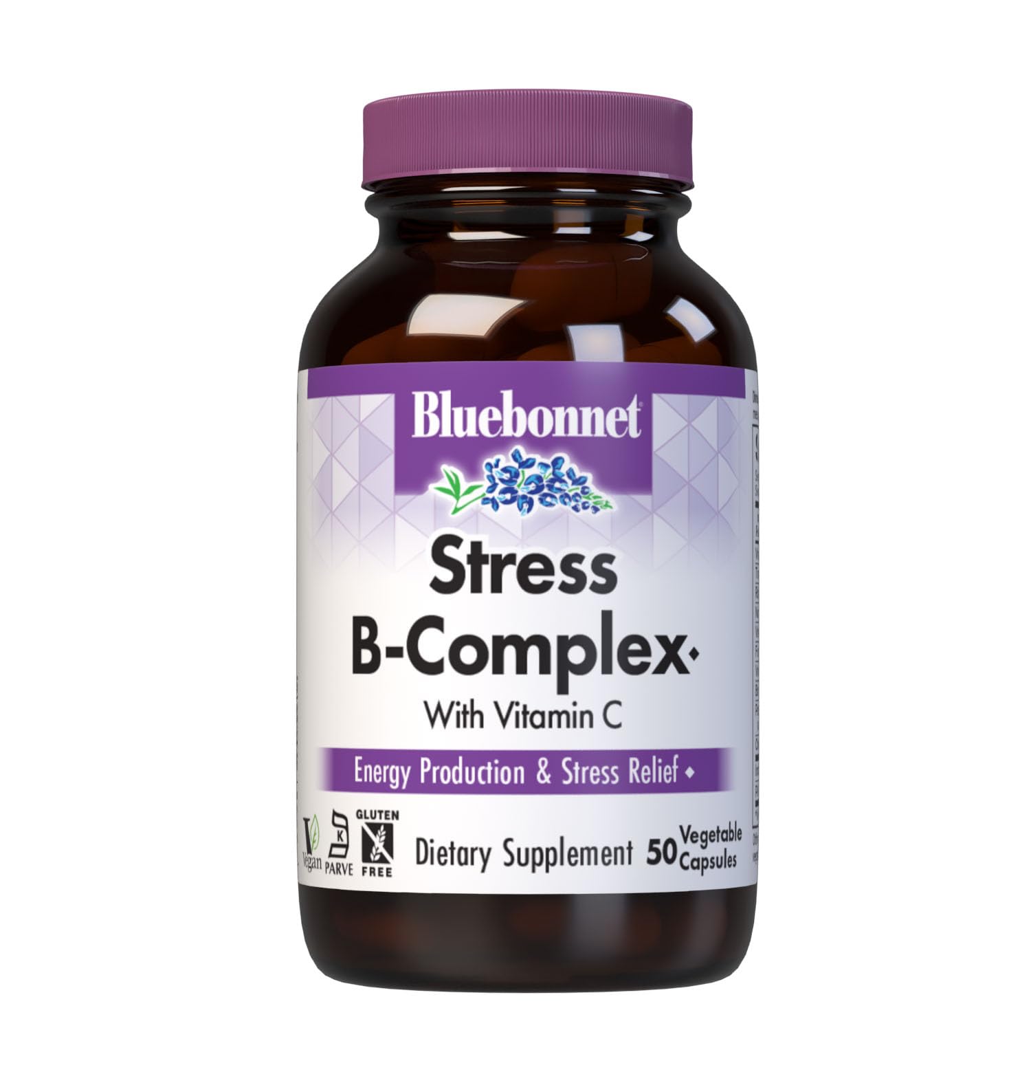 BlueBonnet Stress B-Complex cápsulas para energía diaria sostenida