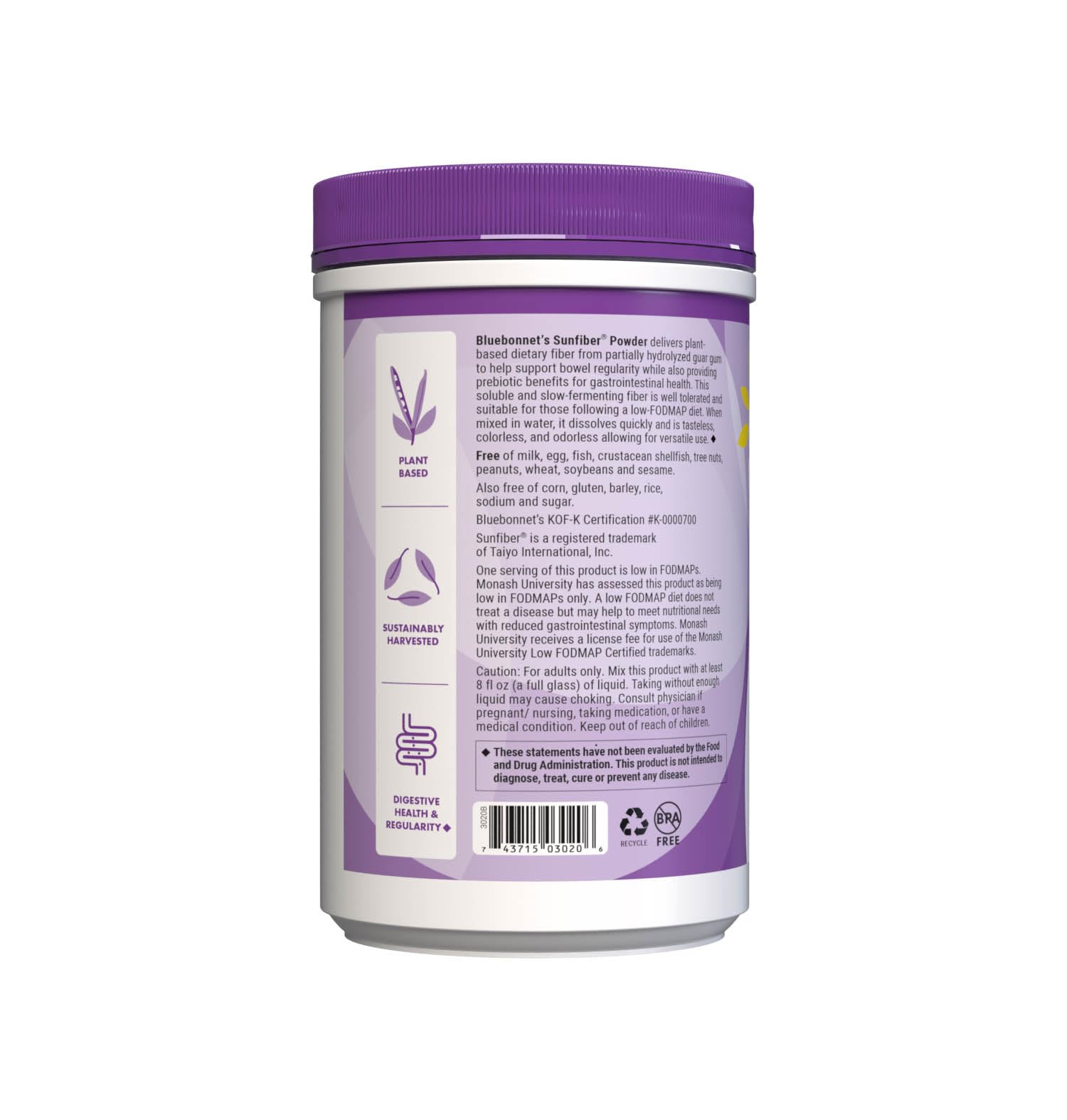 BlueBonnet Sunfiber envase reciclable para un estilo de vida sostenible
