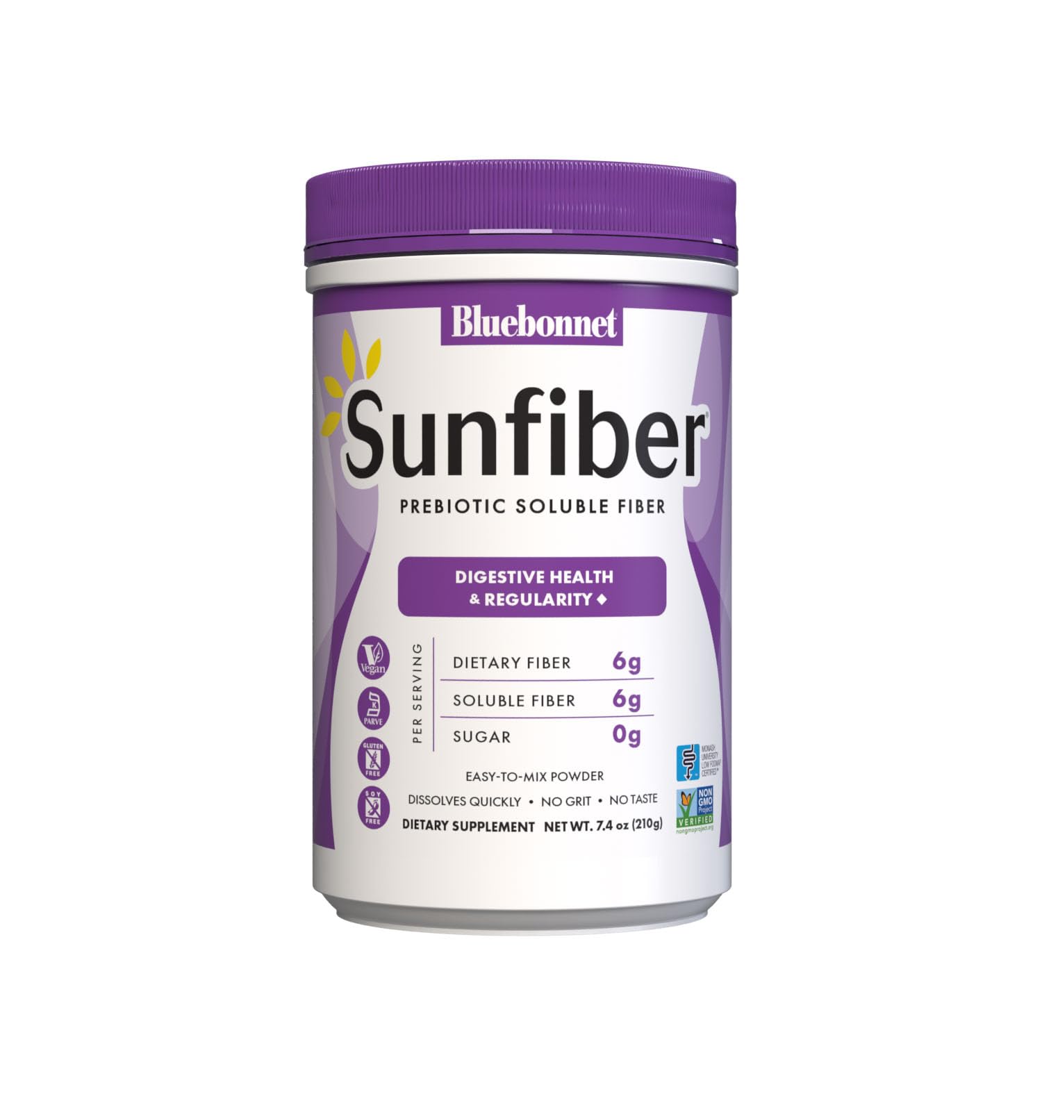 BlueBonnet Sunfiber polvo digestivo, apoyo suave a la digestión