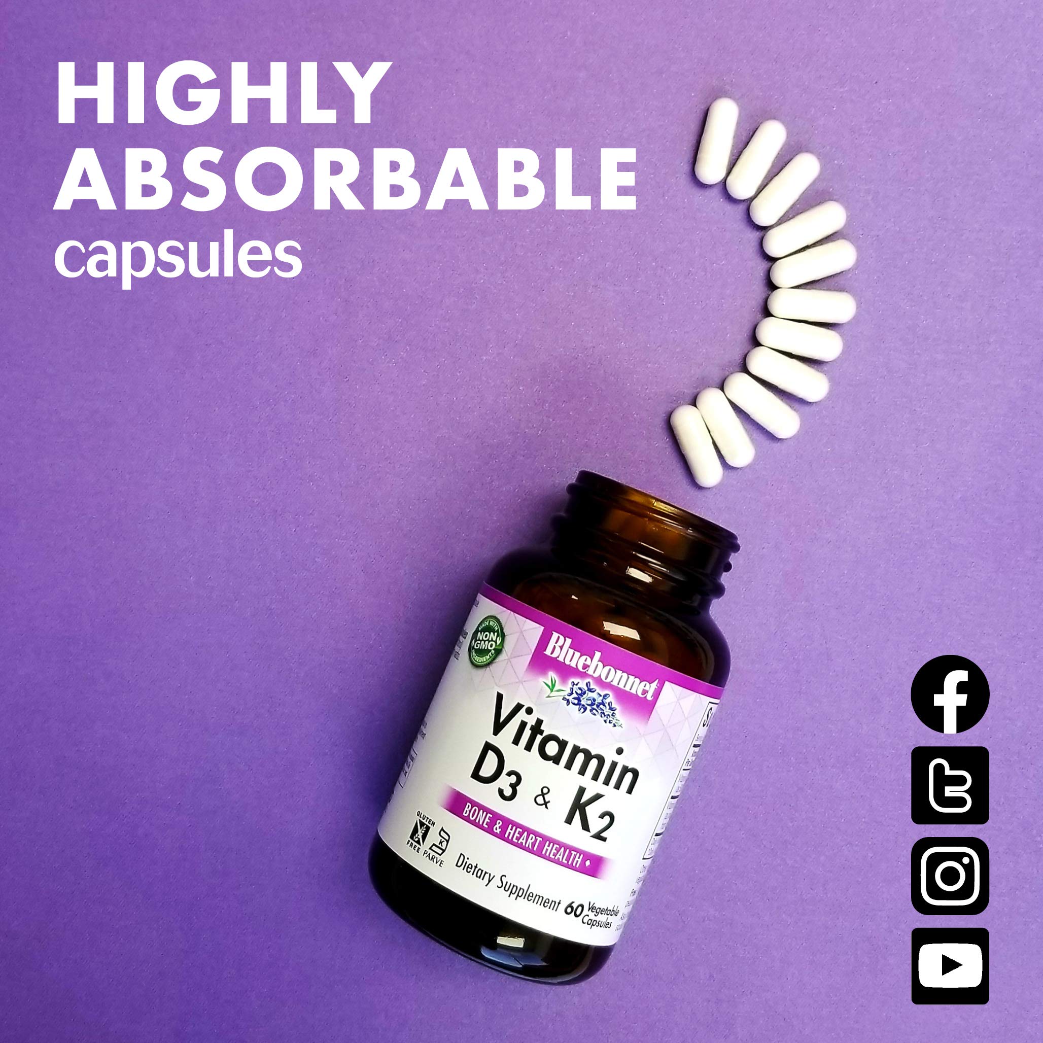BlueBonnet Vitamina D3-K2: presentación libre de alérgenos para confianza