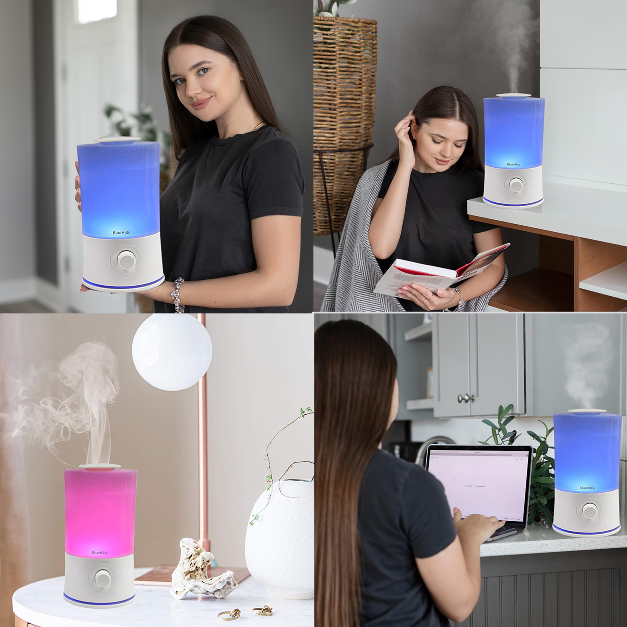 BlueHills difusor con siete colores para ambientar tu sala o dormitorio