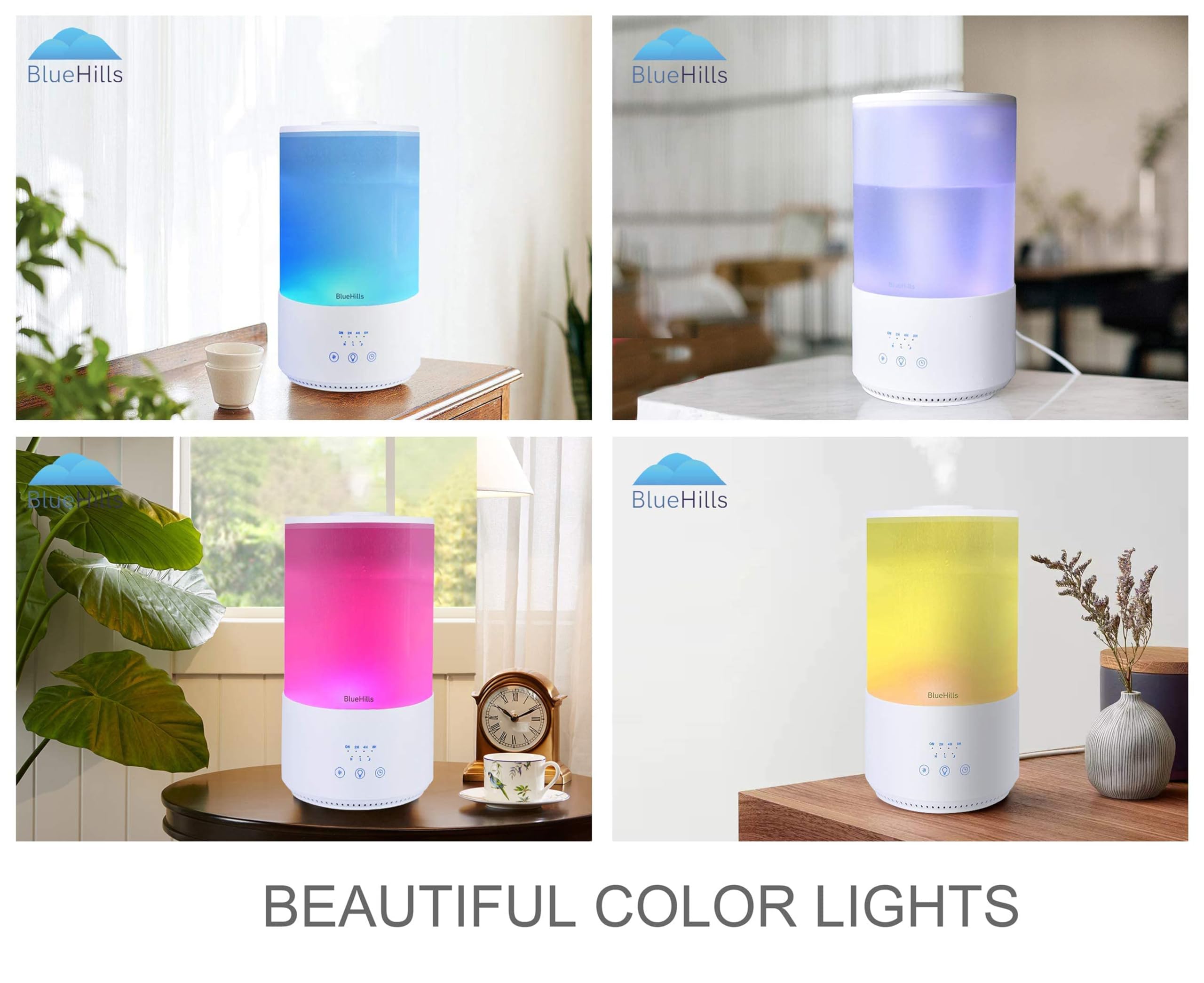 BlueHills difusor con iluminación LED de 7 colores para crear ambiente