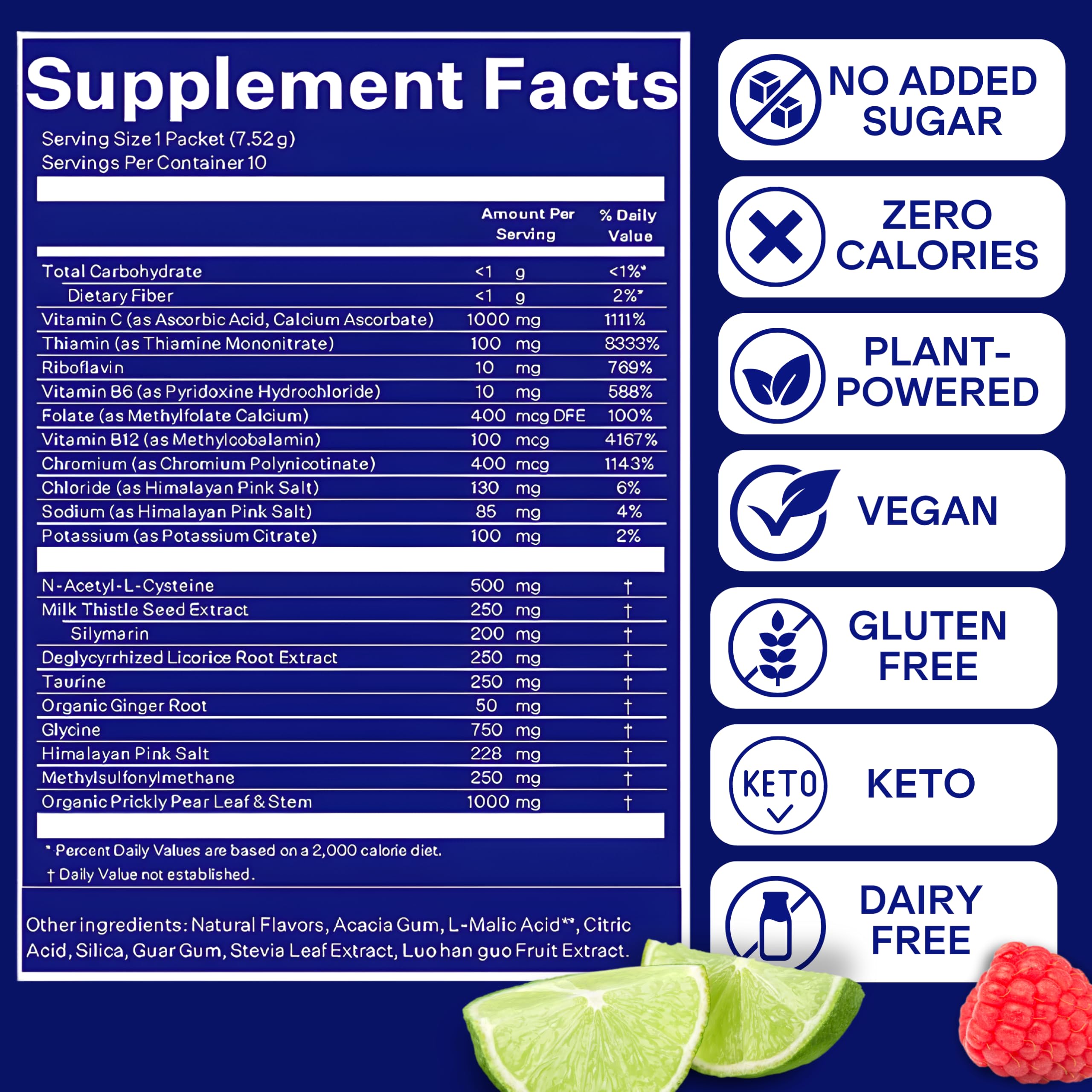 Blueshift Pre-Game NAC y antioxidantes para posible apoyo a la desintoxicación natural.
