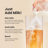 Blume Latte: taza de leche dorada lista para disfrutar