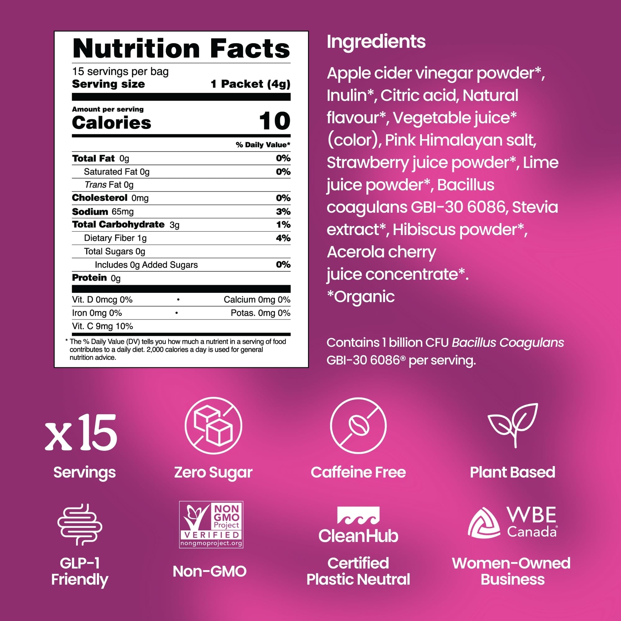 Blume Supbelly vinagre de manzana fermentado, nota brillante en la bebida