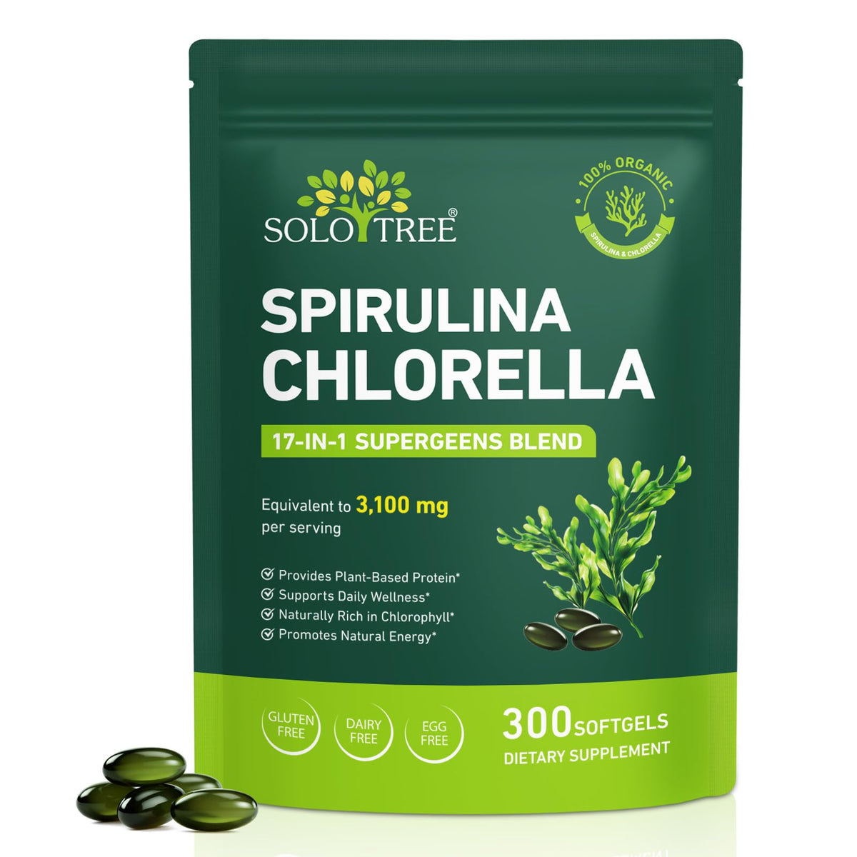 bnHUlMXw cápsulas espirulina-chlorella 17 en 1 para nutrición diaria y vitalidad